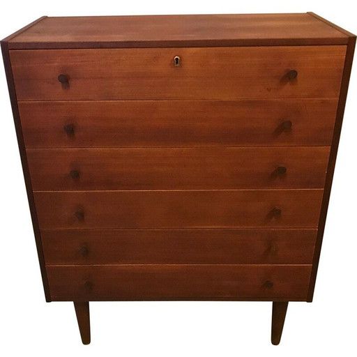 Deense vintage teakhouten ladekast, jaren 1960