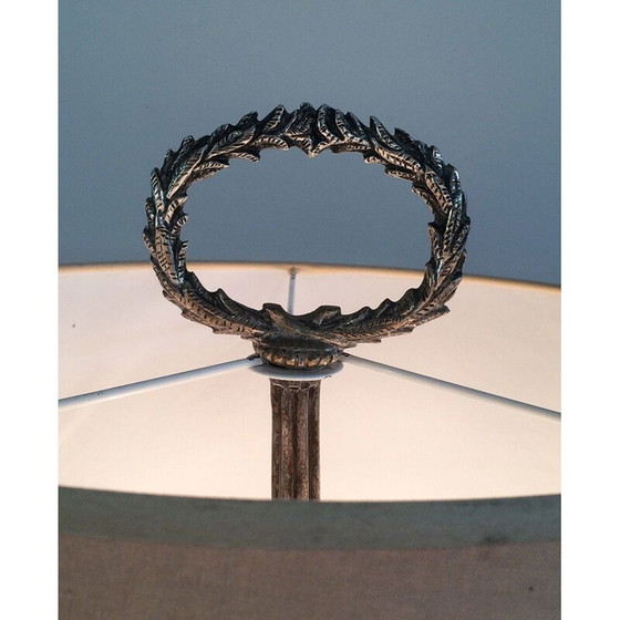 Image 1 of Vintage verzilverd metalen en messing tafellamp, 1940