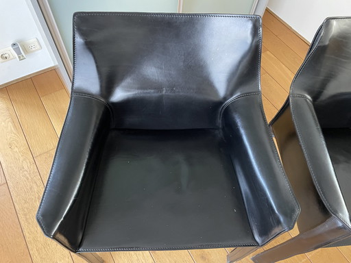 2x Cassina Cab chair by Mario Bellini