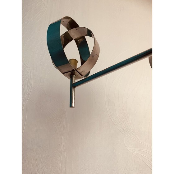 Image 1 of Vintage chromen kroonluchter met 5 bollen
