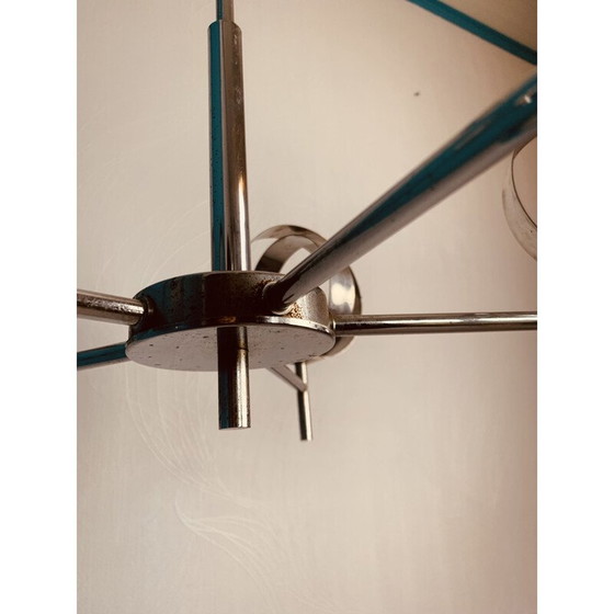 Image 1 of Vintage chromen kroonluchter met 5 bollen