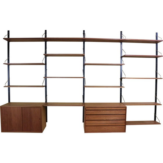 Image 1 of Vintage teakhouten wandmeubel van Poul Cadovius, Denemarken 1960