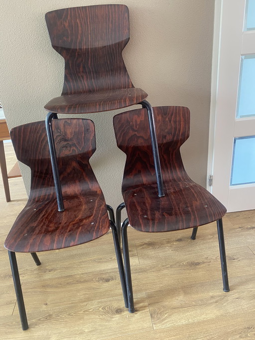 3x Eromes Pagholz schoolstoelen