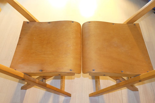 2 Vouwstoelen Vouwstoel Beuken 50s Mid Century Vintage Uk3Aeb