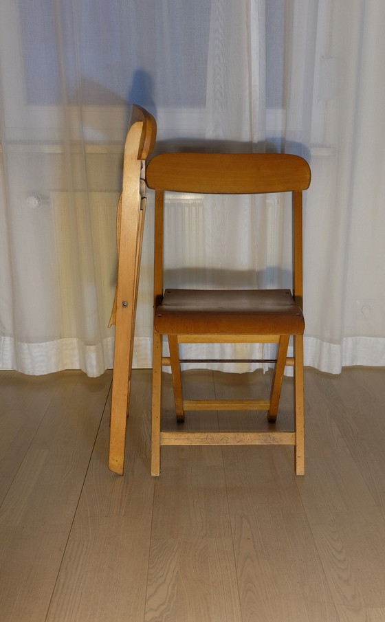 Image 1 of 2 Vouwstoelen Vouwstoel Beuken 50s Mid Century Vintage Uk3Aeb