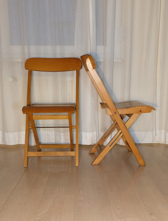 Image 1 of 2 Vouwstoelen Vouwstoel Beuken 50s Mid Century Vintage Uk3Aeb