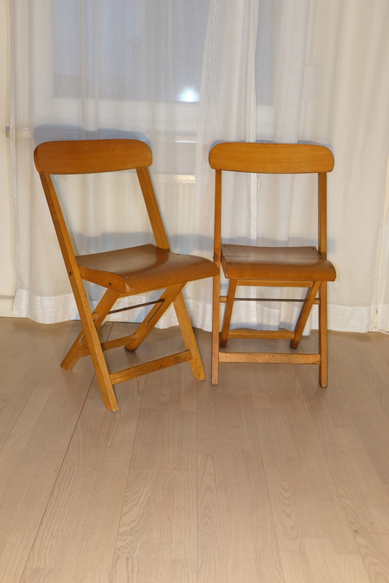 Image 1 of 2 Vouwstoelen Vouwstoel Beuken 50s Mid Century Vintage Uk3Aeb