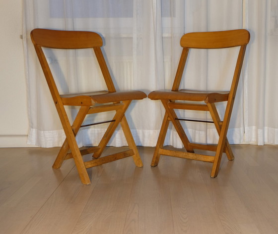 Image 1 of 2 Vouwstoelen Vouwstoel Beuken 50s Mid Century Vintage Uk3Aeb