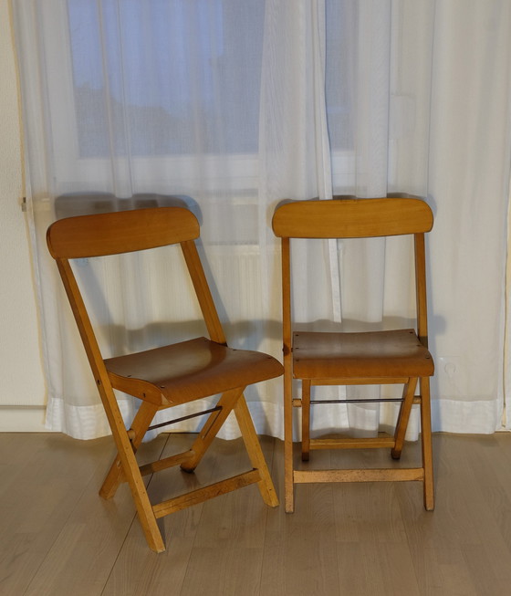 Image 1 of 2 Vouwstoelen Vouwstoel Beuken 50s Mid Century Vintage Uk3Aeb