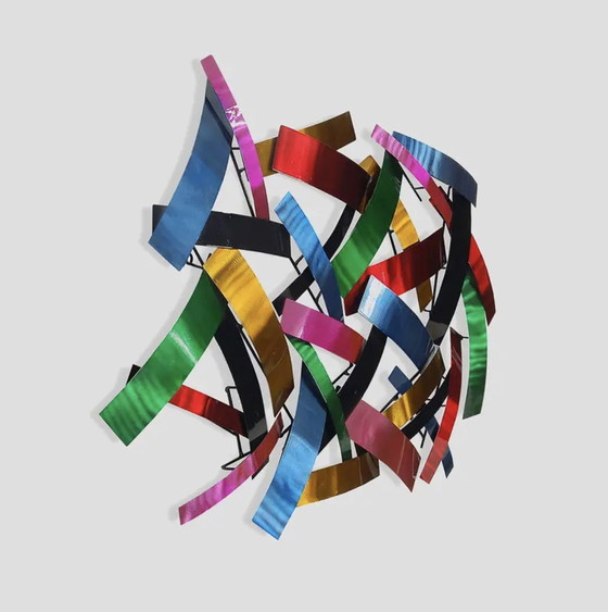 Image 1 of "Chromatic Chaos" Abstract Metalen Muur Kunst