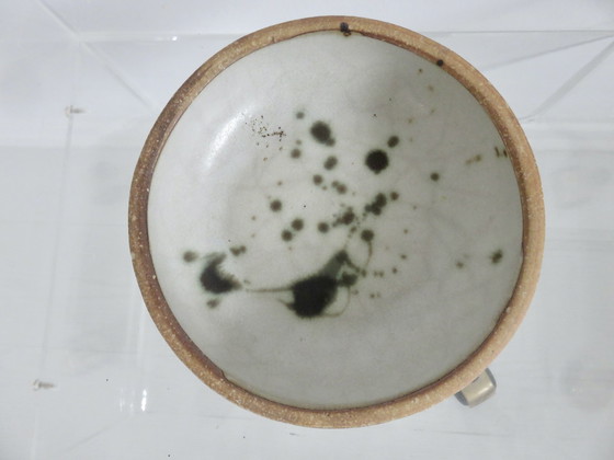 Image 1 of Tachist Steengoed Aardewerk Pot Vide Poche "Poterie De La Colombe" jaren 50 60