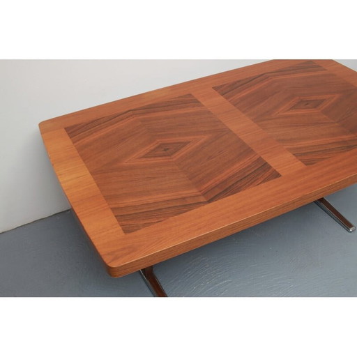 Vintage verstelbare salontafel in hoogte met inleg, jaren 1960