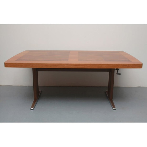 Image 1 of Vintage verstelbare salontafel in hoogte met inleg, jaren 1960