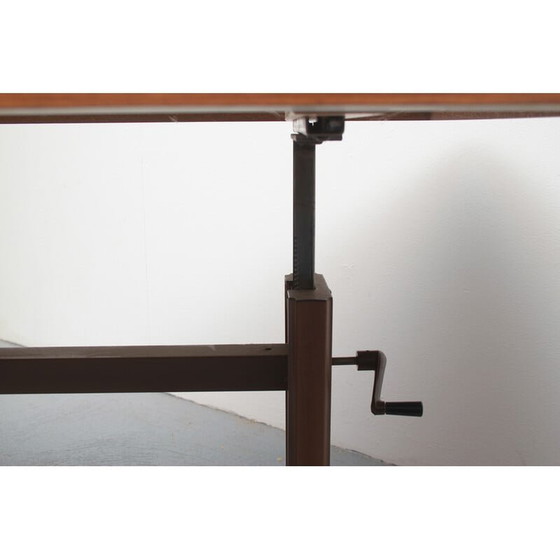 Image 1 of Vintage verstelbare salontafel in hoogte met inleg, jaren 1960