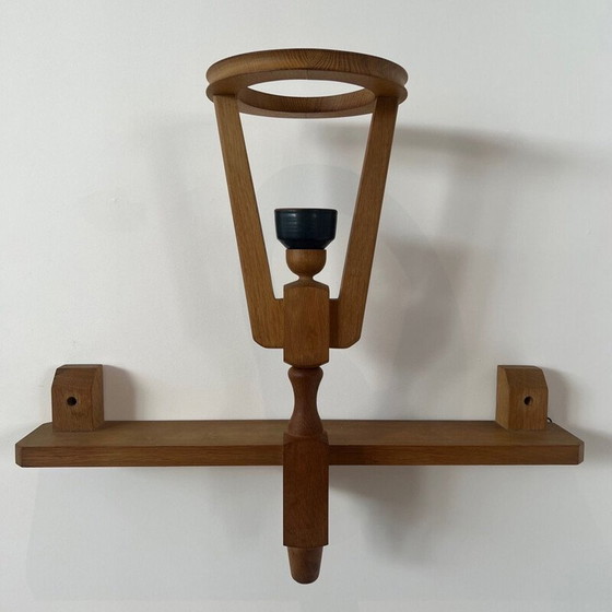 Image 1 of Vintage eiken wandlamp van Guillerme et Chambron, Frankrijk 1960