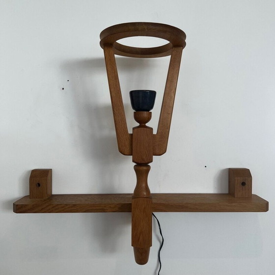 Image 1 of Vintage eiken wandlamp van Guillerme et Chambron, Frankrijk 1960