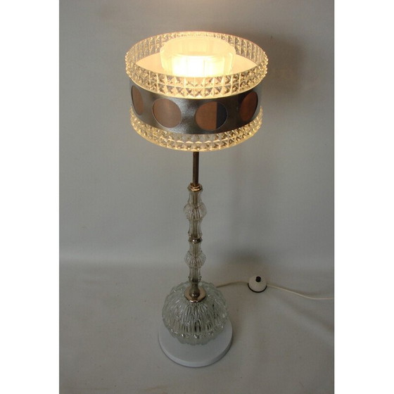 Image 1 of Vintage glazen en plastic vloerlamp, 1980