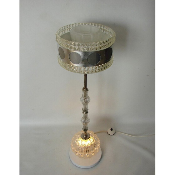 Image 1 of Vintage glazen en plastic vloerlamp, 1980