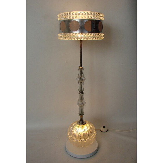 Image 1 of Vintage glazen en plastic vloerlamp, 1980