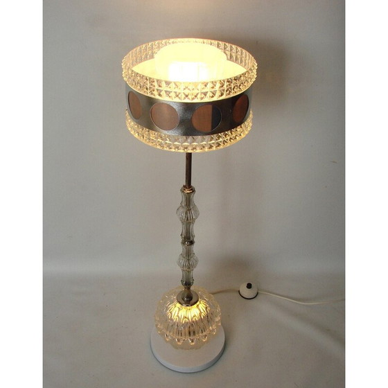 Image 1 of Vintage glazen en plastic vloerlamp, 1980