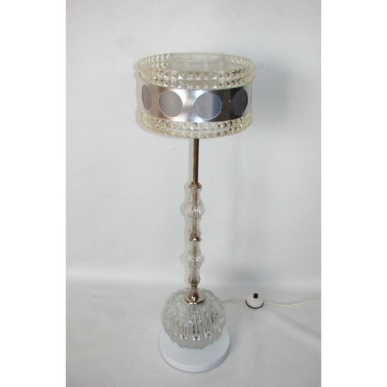 Image 1 of Vintage glazen en plastic vloerlamp, 1980