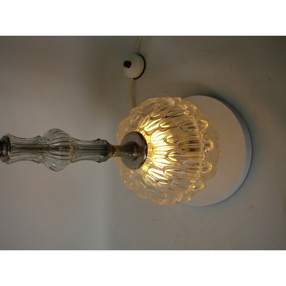 Image 1 of Vintage glazen en plastic vloerlamp, 1980