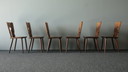 6x Vintage Brutalistische caféstoelen