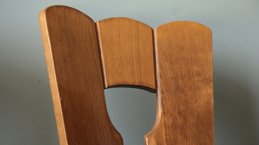 6x Vintage Brutalistische caféstoelen