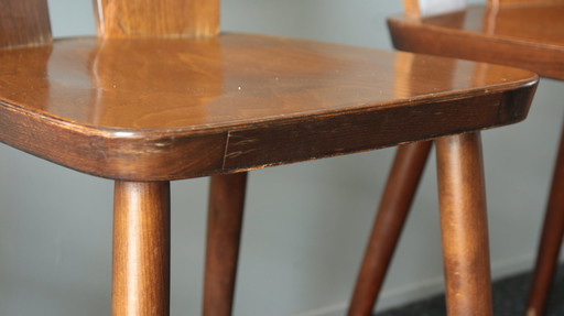 6x Vintage Brutalistische caféstoelen