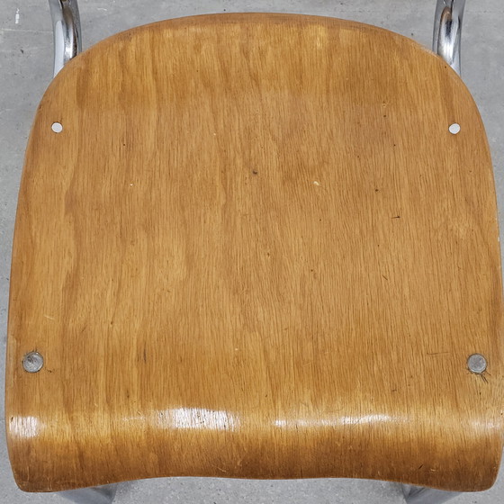 Image 1 of Vintage Stoel Industriële Stoel Th. De Wit Schiedam