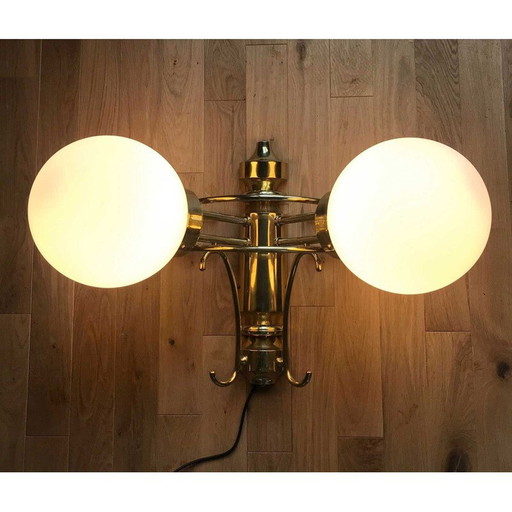 Vintage messing bistro wandlamp