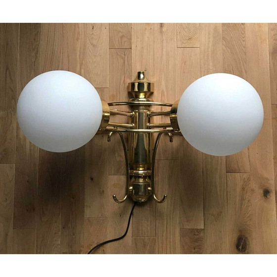Image 1 of Vintage messing bistro wandlamp