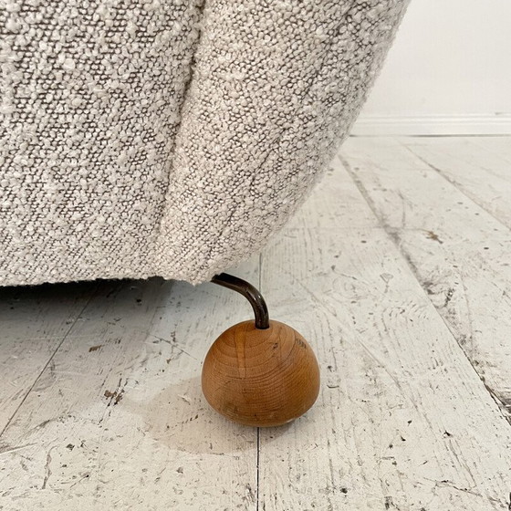 Image 1 of Vintage fauteuil in witte boucle stof, Italië 1981