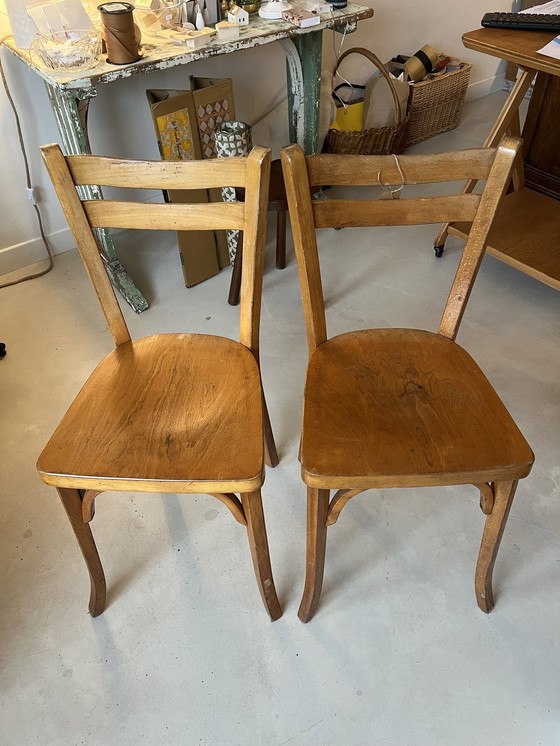 Image 1 of Set van 2 houten stoelen