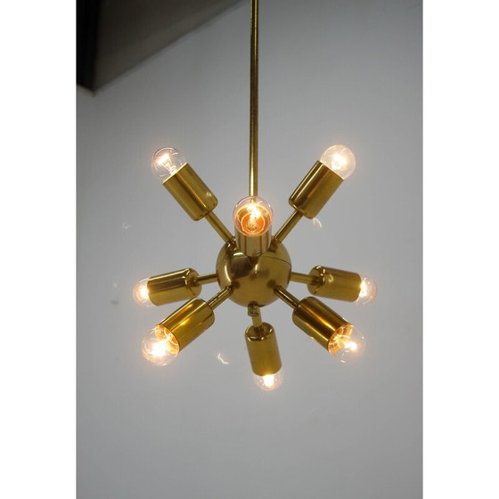 Image 1 of Vintage 9-vlamige Spoetnik kroonluchter voor Drukov, 1970