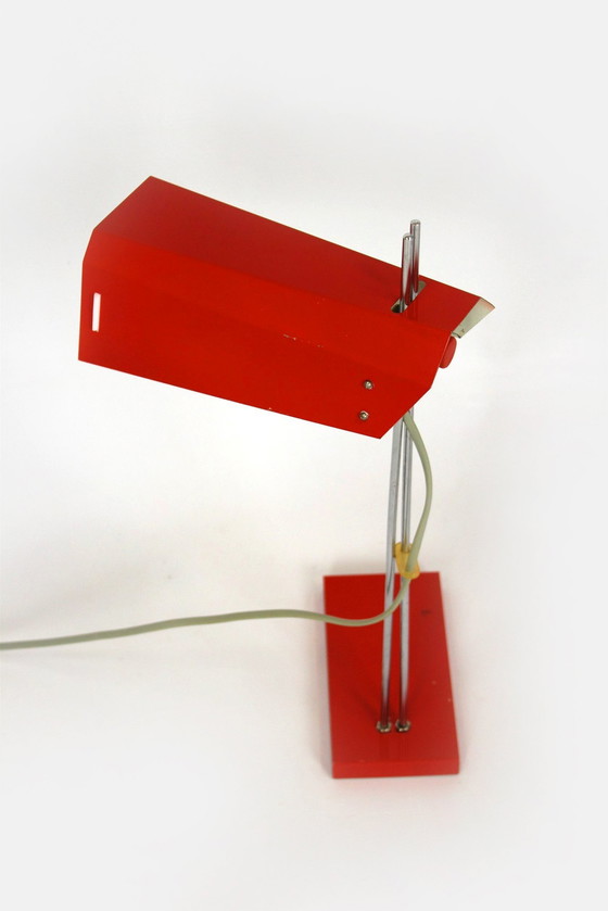 Image 1 of Rode tafellamp van Josef Hurka voor Lidokov, 1970S