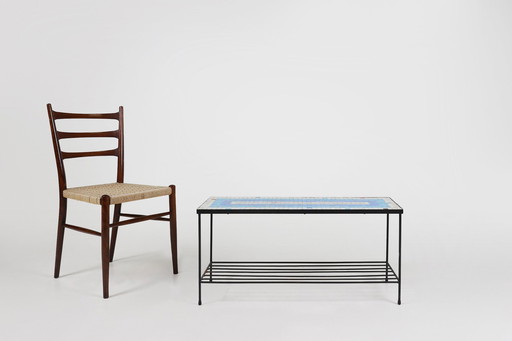  Mid Century mozaïek salontafel met metalen frame, Frankrijk, 1950S