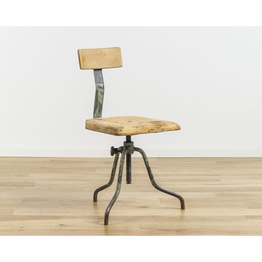 Vintage industriële fabrieksstoel 1930