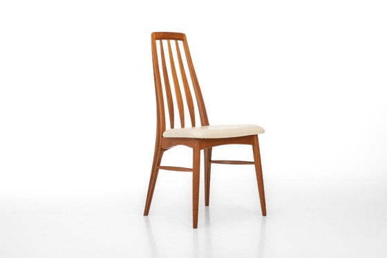 Image 1 of Eva Eetkamerstoelen In Teak En Crèmekleurig Leer Door Niels Koefoed Voor Koefoeds Hornslet, 1960S, Set Van 6