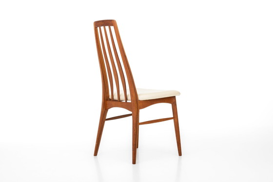 Image 1 of Eva Eetkamerstoelen In Teak En Crèmekleurig Leer Door Niels Koefoed Voor Koefoeds Hornslet, 1960S, Set Van 6