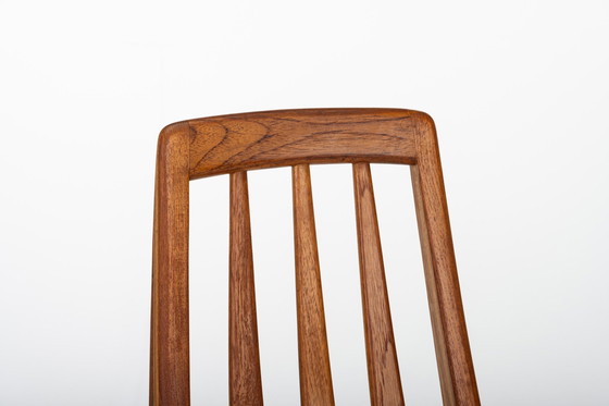 Image 1 of Eva Eetkamerstoelen In Teak En Crèmekleurig Leer Door Niels Koefoed Voor Koefoeds Hornslet, 1960S, Set Van 6