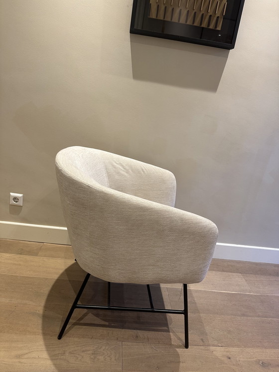 Image 1 of Stoffen Fauteuil - Gebroken Wit/Beige