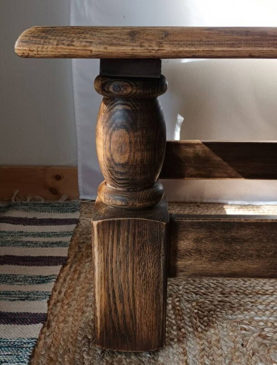 Image 1 of Vintage massief eiken salontafel