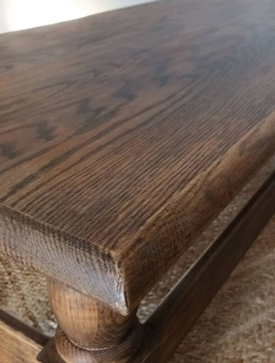 Image 1 of Vintage massief eiken salontafel