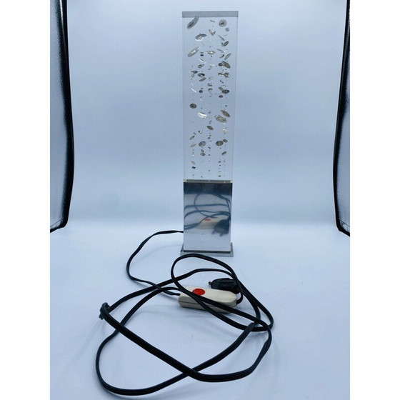 Image 1 of Vintage plexiglas lamp met glitters, 1970