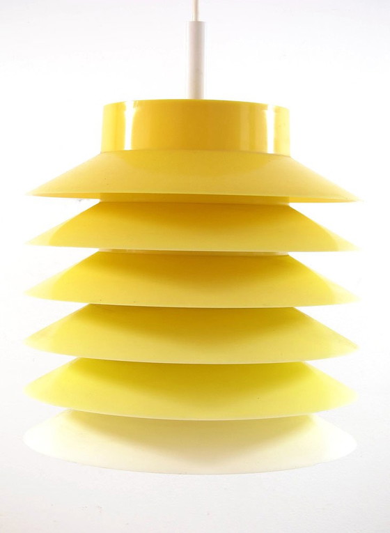 Image 1 of Gele Deense design vintage hanglamp