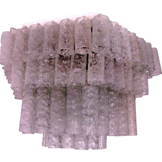 Image 1 of Vintage Duitse ijsglazen buiskroonluchter van Doria Leuchten