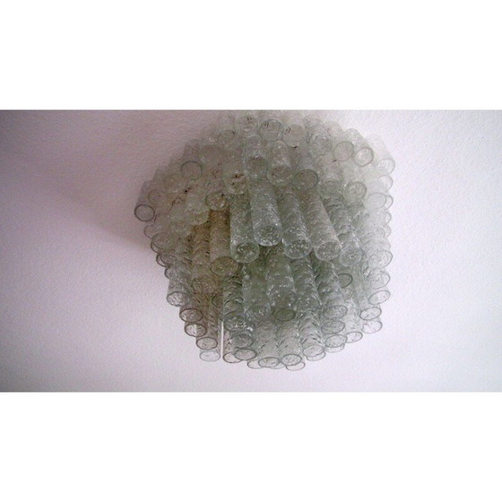 Image 1 of Vintage Duitse ijsglazen buiskroonluchter van Doria Leuchten