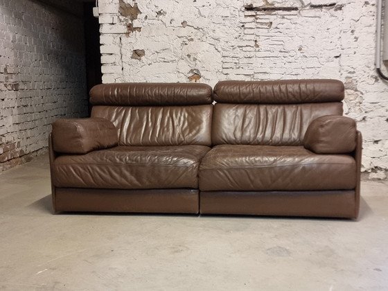 Image 1 of De Sede DS 76 leren bank bruin tweezitsbank