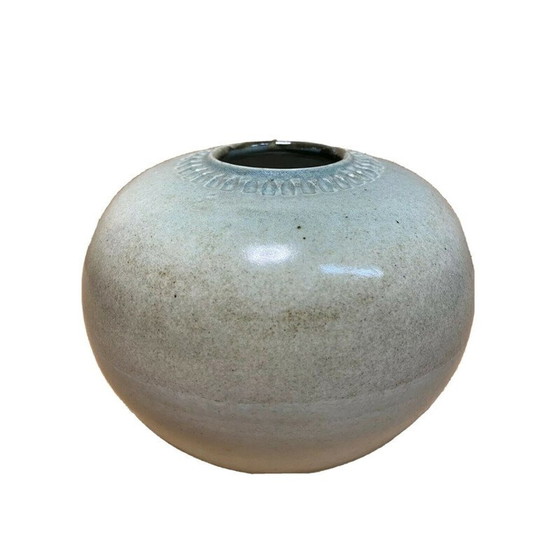 Image 1 of Vintage bolvaas in celadon email porselein van Gustave Tiffoche